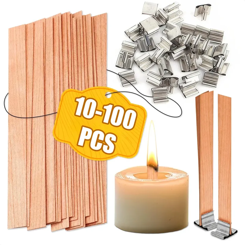 Handgemachte Sojawachskerze aus Holz Docht DIY Aromatherapie-Kerze Single Direction Docht Paraffinwachs Kerze Bastelführer