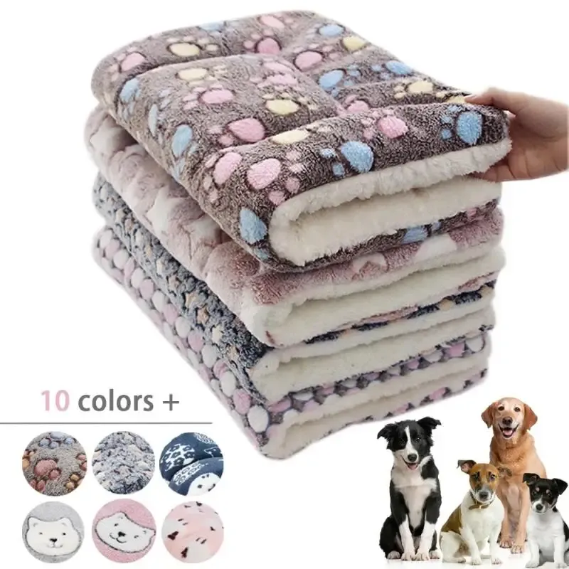 Haustier Schlaf Matte Hunde Bett Katze Bett Weiches Haar Verdickte Decke Pad Fleece Hause Waschbar Warme Bär Muster Decke Pet Liefert