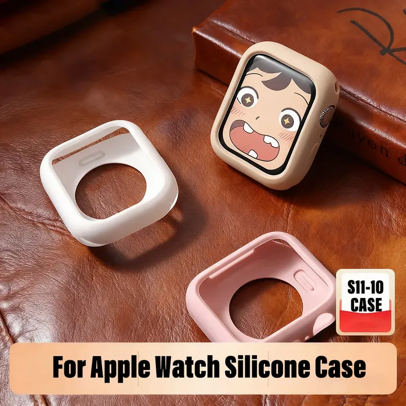 Weiche Silikonhülle für Apple Watch 11-10 46 mm 42/40/44/41/45 mm Stoßstangenschutzabdeckung iWatch Serie 9 8 7 6 5 4 SE 3 Zubehör