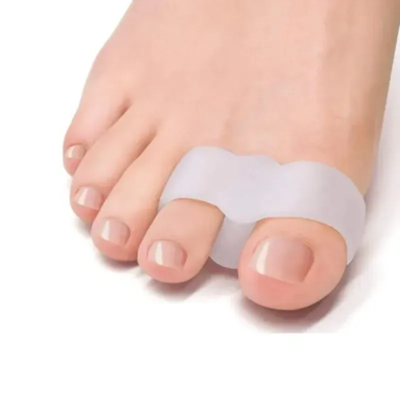 1 Paar Silikon Zehentrenner mit zwei Löchern, Gel-Fuß- und Fingerschutz, Hallux-Valgus-Geradeauszieher, orthopädischer Zehenschutz für Pediküre