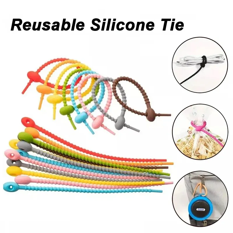 10/20PCS Silikon Krawatten Bunte Gummi Twist Krawatte 15CM Wiederverwendbare Kabel Draht für Lade Draht Organisieren Lebensmittel schoner Tasche Clip Brot