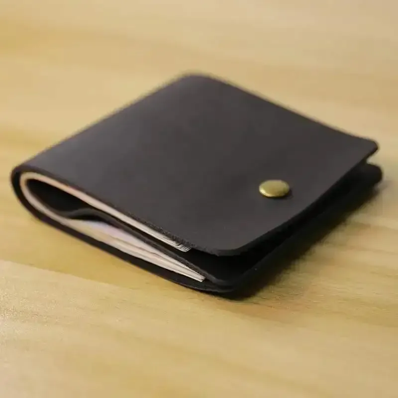 1 PC Retro Minimalist Bifold Leder Kartenetui für Männer und Frauen Wrap Kreditkarteninhaber Porte Carte Geldbörse