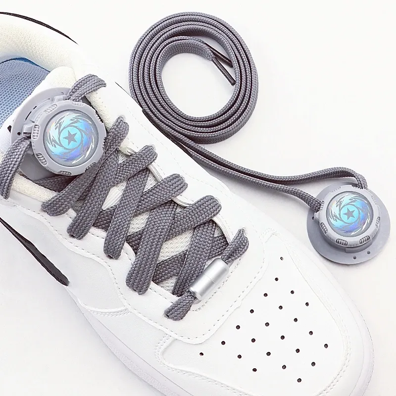 Automatische Schnürsenkel ohne Binden mit drehbarer Schnalle für lässige Sneakers. Flache Schnürsenkel für Erwachsene und Kinder. Einfache Slip-On-Sneaker-Schnürsenkel