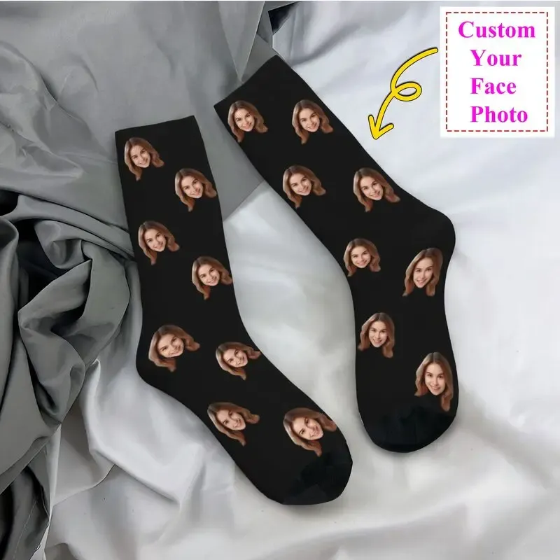 Personalisierte individuelle Gesicht Foto Männer Frauen Crew Socken Unisex Neuheit Design Ihre eigenen Frühling Sommer Herbst Winter Kleid Socken