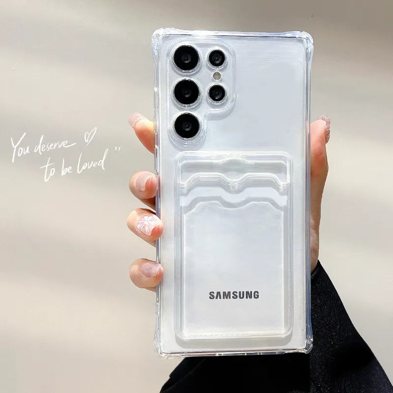 Silikon Karte Halter Telefon Fall Für Samsung Galaxy S25 Ultra A56 5G A55 A54 A53 S24 FE S23 S22 plus A52 Karte Slot Funda Abdeckung