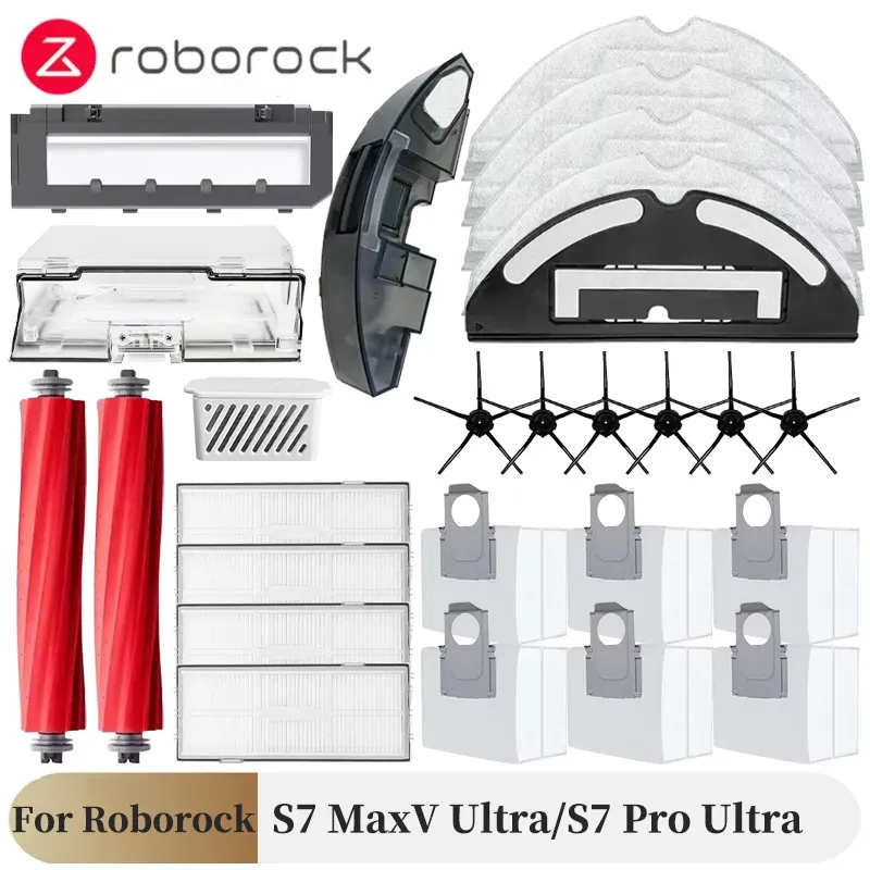 Für Roborock S7 Maxv Ultra S7 Pro Ultra Roboter Vakuum Hauptseite Pinsel Mopp Hepa-Filter Staubbeutel Reinigung Roll Pinsel Zubehör