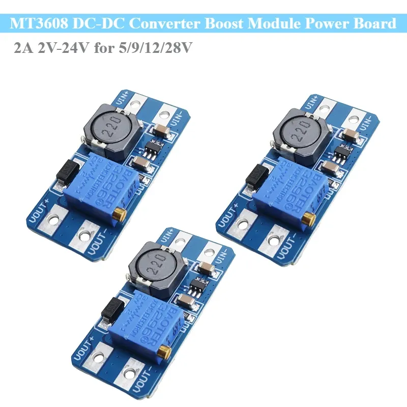 3Pcs MT3608 Modul DC-DC Konverter Boost Modul Power Board 2A 2V-24V für 5/9/12/28V Arduino Upgrade Ändern Erweitern DIY