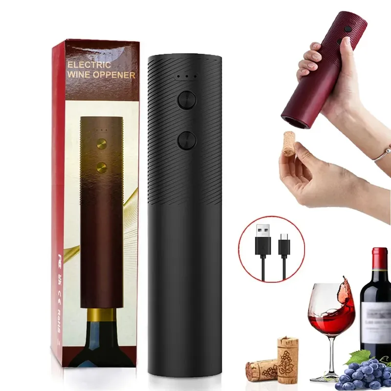 Elektrischer Weinflaschenöffner, automatischer Rotwein-Korkenzieher, wiederaufladbarer Weinöffner, Ein-Klick-Knopf, Weingereedschap, Küchenprodukte