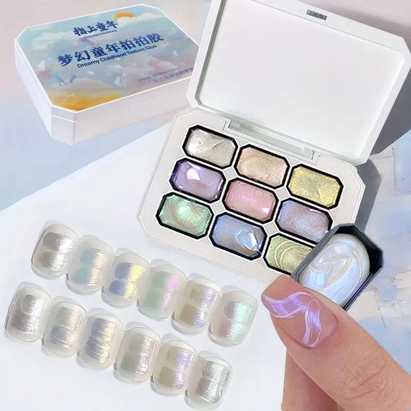 1pc 9-farbe neue beliebte klopfte gel farbverlauf traum textur tränken weg UV & LED gel nagellack kunst kreation salon Weihnachten DIY ins