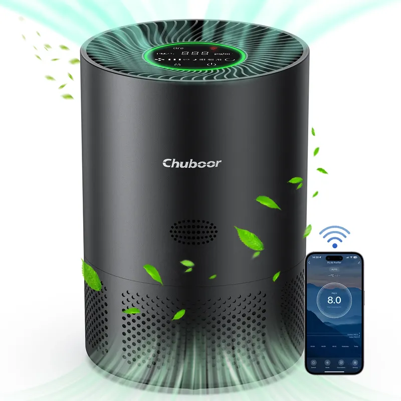 Chuboor Luftreiniger für Zuhause H13 True HEPA für Schlafzimmer, Zimmer, Küche, Waschraum, für Rauch- und Staubpollengerüche, PM2,5-Erkennung