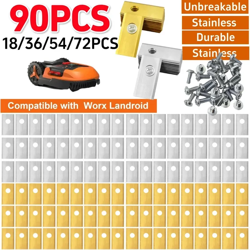 18-90PCS Klingen Ersatz Für Worx Landroid Roboter Rasenmäher Edelstahl Rasenmäher Cutter Klingen Schneiden
