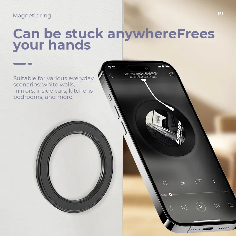 Für Magsafe Starke Magnetische Ring Telefon Halter Steht Selbstklebende Magnet Wand Handy Halterung Auto Dashboard Halterung für IPhone 15