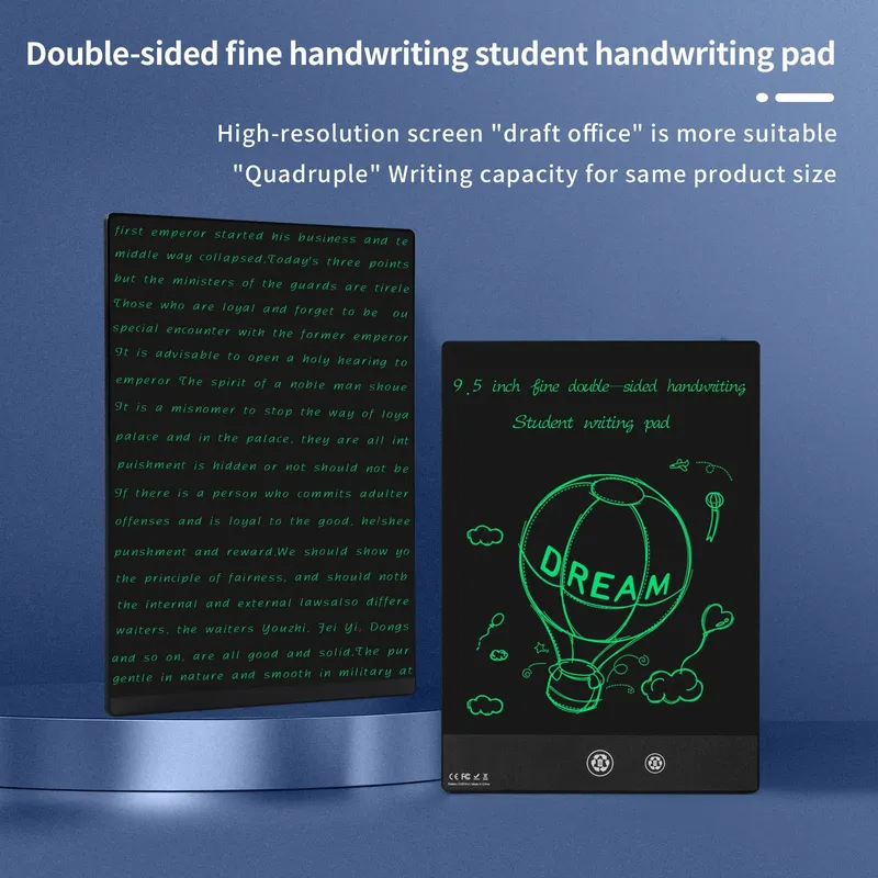 Neue 9,5 Zoll Vollbild Superfeine Handschrift LCD Schreiben Tablet Zeichenbrett Elektronische Superfeine Notizblöcke Pädagogische