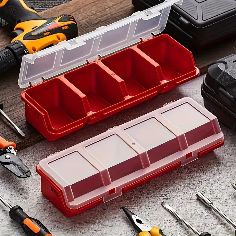 1 Stück/2 Stück Organizer-Box mit mehreren Fächern für Schrauben und Kleinteile – langlebiger Kunststoff-Hardware- und Schmuckaufbewahrungskoffer