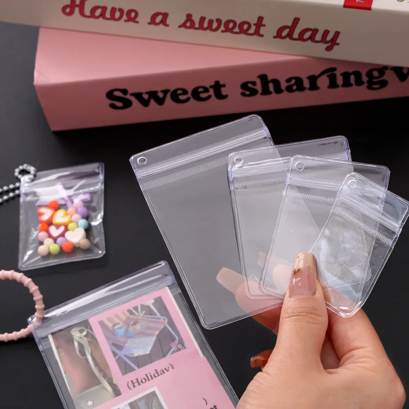20 Stück transparente PVC-Schmuck-Aufbewahrungsbeutel in verschiedenen Größen, selbstklebende Beutel, wiederverwendbar, für Armbänder, Halsketten, Ringe, Verpackungen, Schmuck-Display