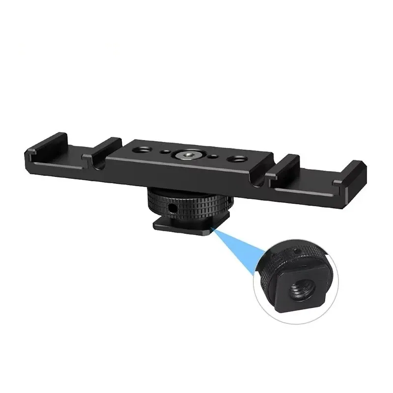 Dual Cold Shoe Mount Licht Verlängerung Bar Halterung für Gopro Insta360 DSLR Kamera Mikrofon Video Licht Stehen Vlog Stativ Halter