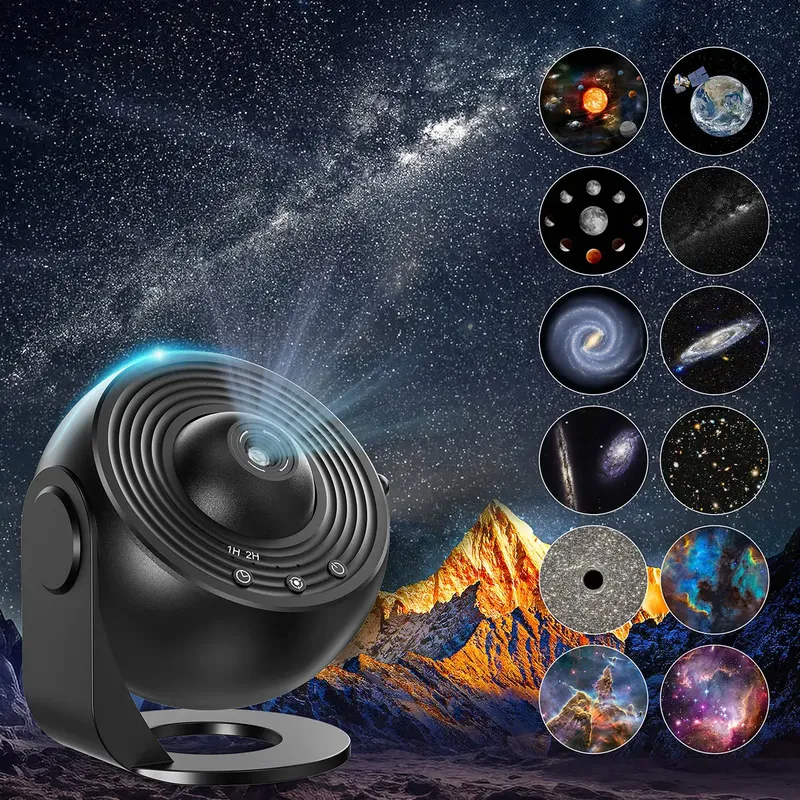 13-in-1 Galaxy Ultral Star Projektor HD Bildbereich LED-Nachtlicht, 13 Filmscheiben, 360 °   Drehbarer 1/2-Stunden-Timer für das Schlafzimmer von Kindern und Erwachsenen