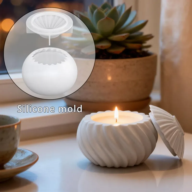 DIY Spiralförmige Perlglanz-Kerzenbecherform – für Harz-, Gips- und Aromatherapie-Kerzen