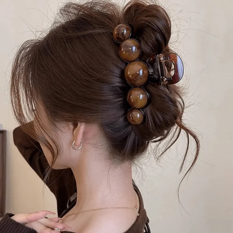 1 Stück Mode Perle große einfache elegante Acryl Haarklammer Haarnadel, geeignet für Party, Pendeln, Outfit passend, Haar-Accessoires