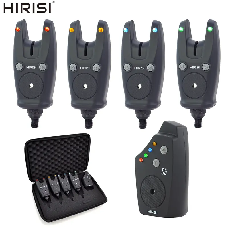 Hirisi Karpfenangel-Bissanzeiger, wasserdichtes, kabelloses Angelalarm-Set, Angelzubehör S5