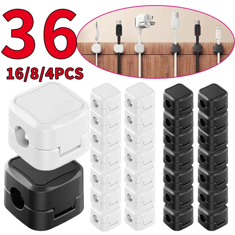 36/16/8/4PCS Magnetische Kabel Clips Kabel Glatte Einstellbare Kabel Halter Unter Schreibtisch Kabel Management draht Keeper Kabel Organizer