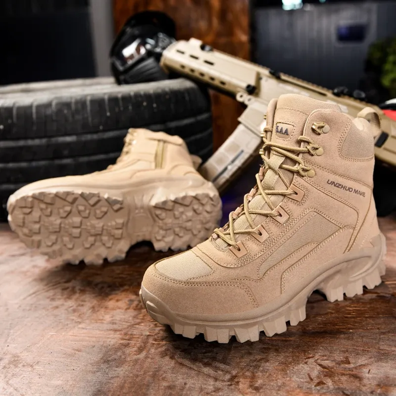 Outdoor-Stiefel, Wanderschuhe, High-Top-Wanderschuhe, Herrenschuhe, rutschfeste und verschleißfeste Offroad-Sportschuhe, Kampfstiefel