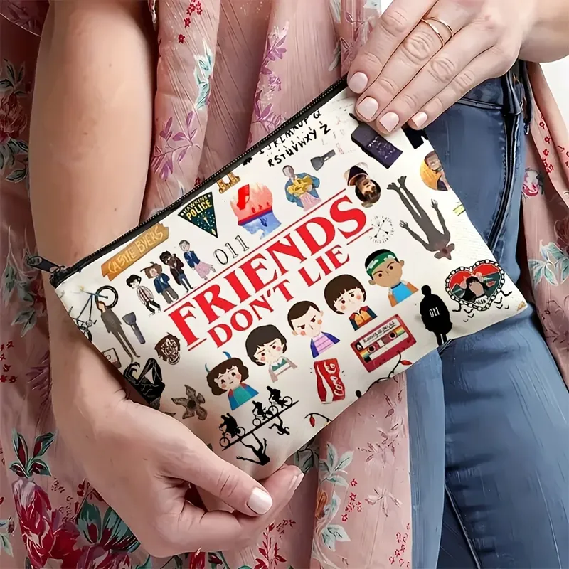 Eine TV-Programm-Make-up-Tasche – süße multifunktionale Reißverschlusstasche für Frauen, Schmuck-Aufbewahrungstasche, perfekte kleine Aufbewahrungstasche mit Reißverschluss für die Reise