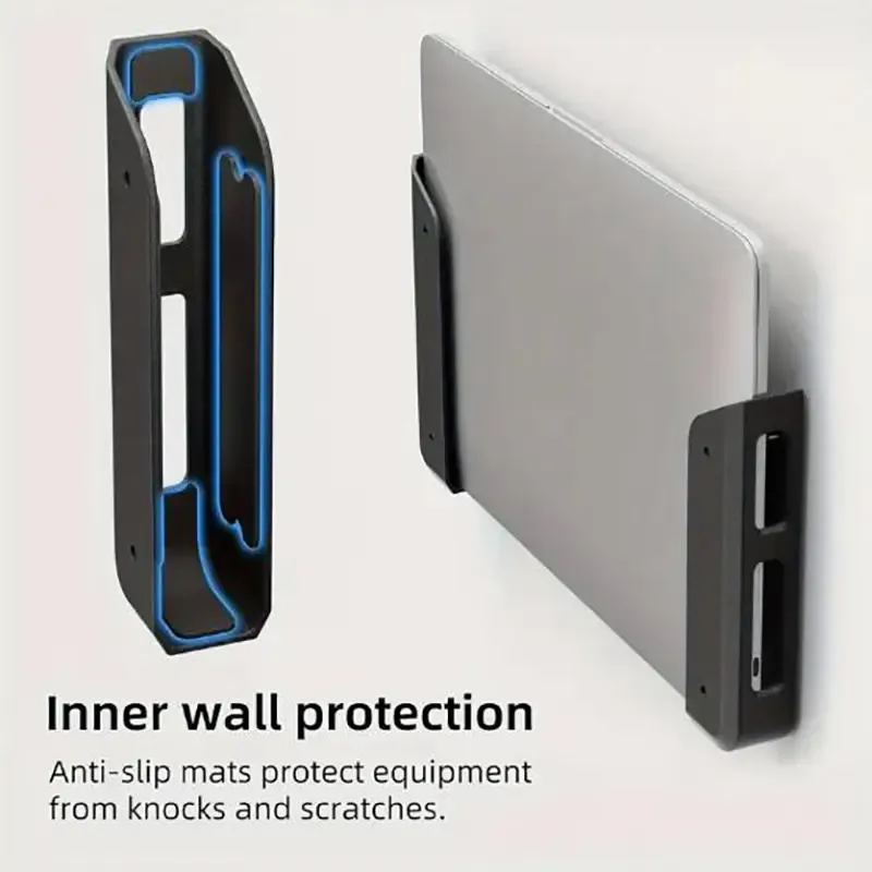 Unter dem Schreibtisch Laptop-Halterung, wandmontierter Regalhalter für Laptop/Tablet/MacBook mit kratzfestem Silikon
