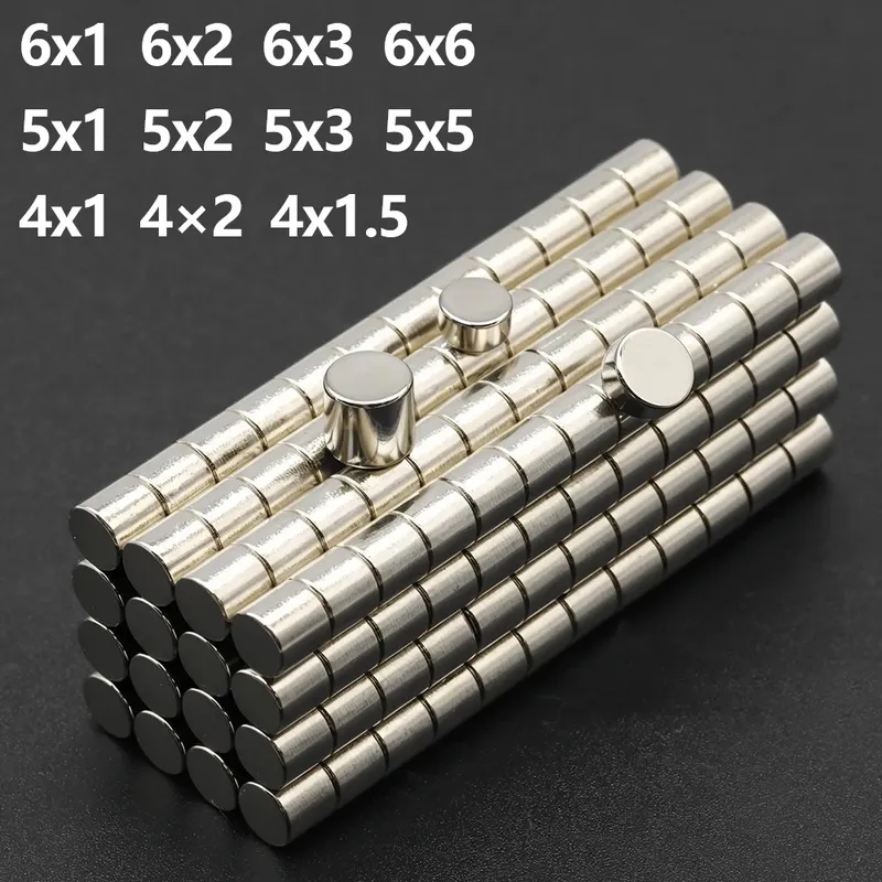 Leistungsstarker Neodym-Magnet N35 NdfeB Permanentmagnet imanes Runde superstarke Kühlschrankmagnete DIY 6x1 6x2 5x1 5x3 4x1,5 4x2