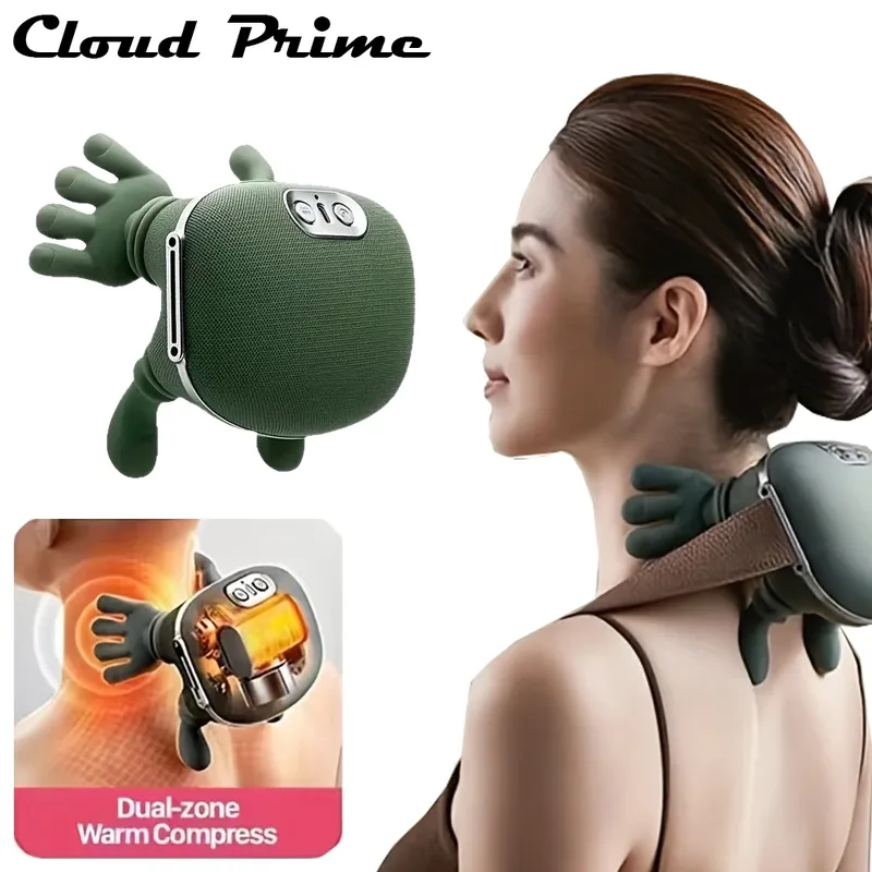 4D Bionic Finger Hals Schulter Massagegerät Drahtlose Hals Zervikale Trapez Kneten Massage Schal Bürstenlosen Motor Hals masajeador