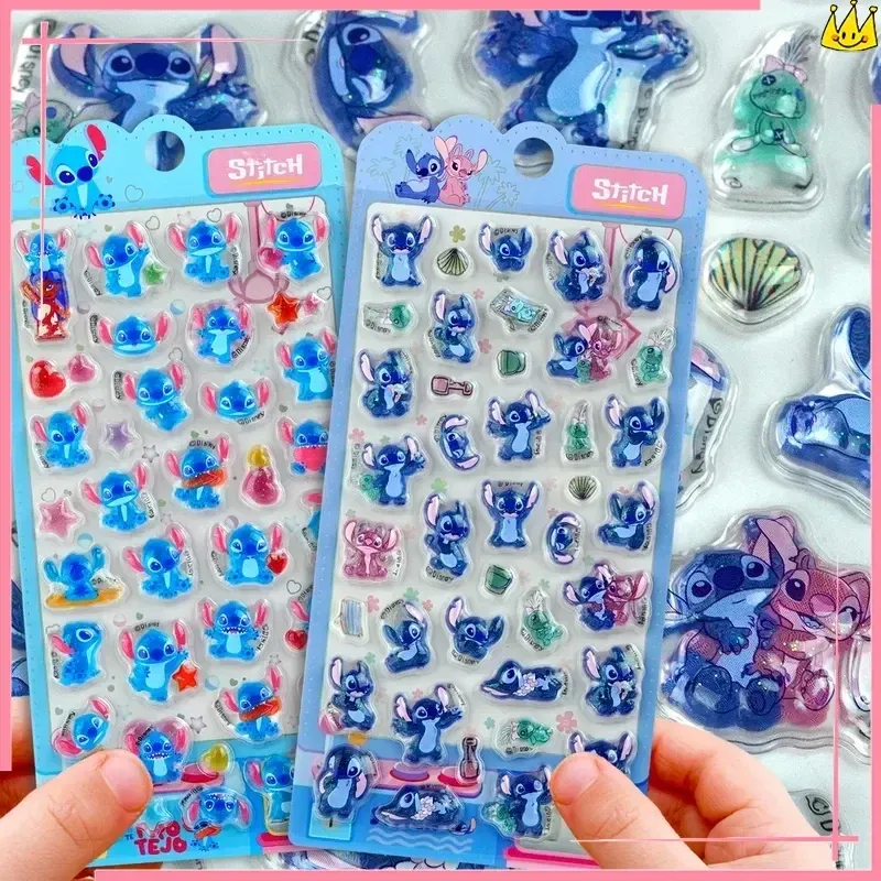 Echte Stich 3d Stereo Kristall Aufkleber Niedlichen Cartoon Hand Konto DIY Aufkleber Telefon Fällen Dekorative Wasser Tasse Aufkleber