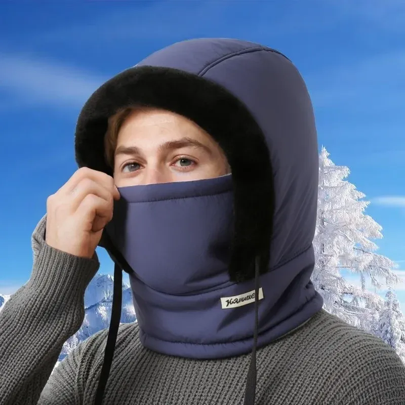 Warme Wintermütze für Männer und Frauen, Herbst- und Winter-Radsport-Gehörschutz mit dickem Samt zum Schutz vor Kälte