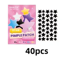 40-teilige mehrfarbige Stern-Akne-Pflaster, Akne-Pflaster für das Gesicht, Concealer-Akne-Pflaster und Pickel-Pflaster, ultradünn.