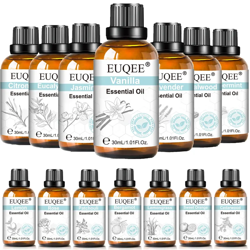 30 ml reines ätherisches Öl Vanille Lavendel Minze Rose für Aromatherapie Luftbefeuchter Duft Kerze Weihrauch Patchouli Duftöl