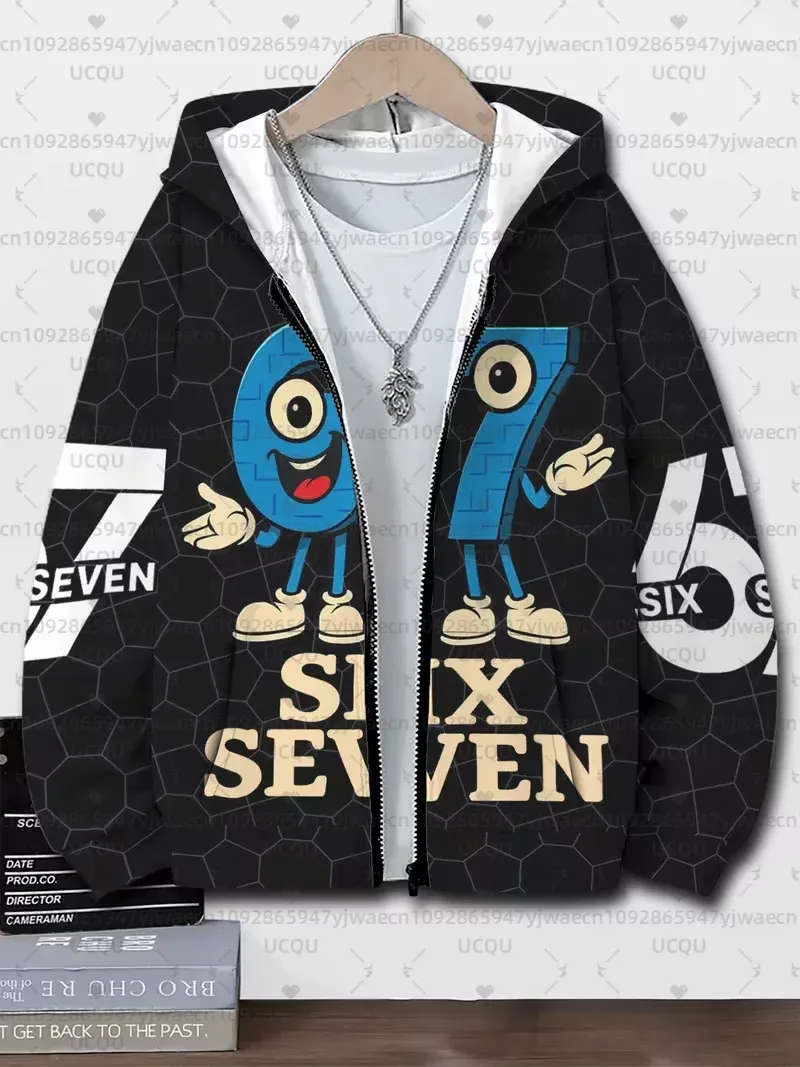 Kapuzenpullover für Kinder 67 Six Seven Italian Brain Rot Math Joke Tops Y2k Game Saying Zipper Kleidung Grafik Y2k Kinder-Kapuzenpullover