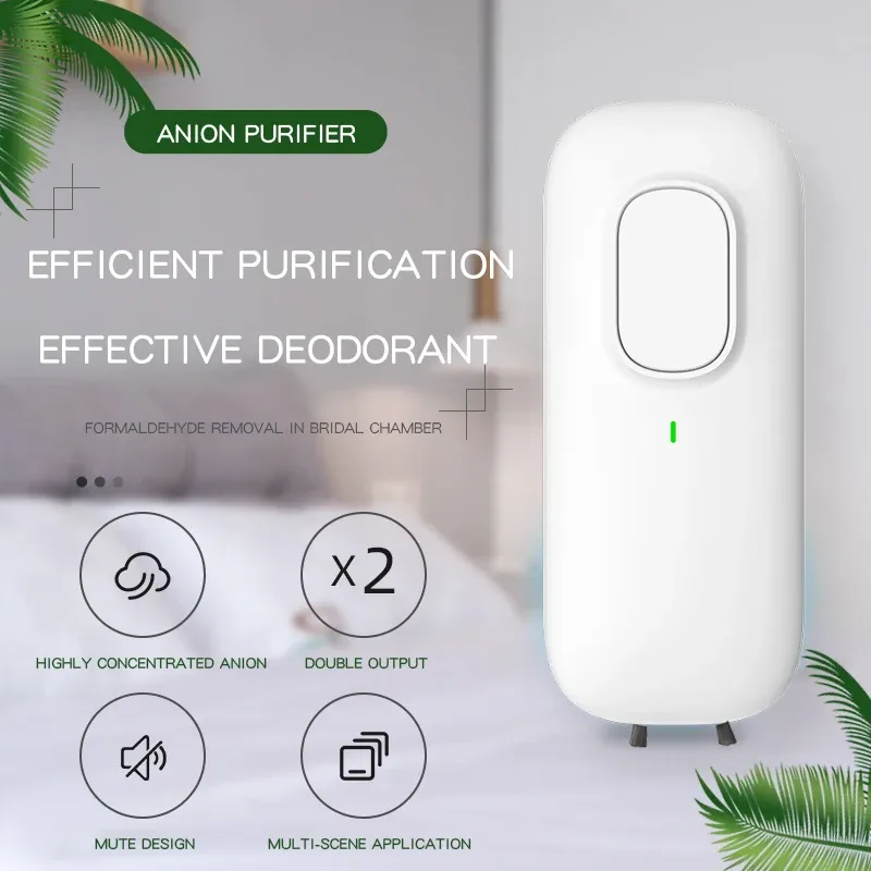 Mini-Luftreiniger für Zuhause, Plug-in-Negativ-Ionen-Generator, Hausgeruchsbeseitiger, Reiniger, EU/UK/US-Stecker