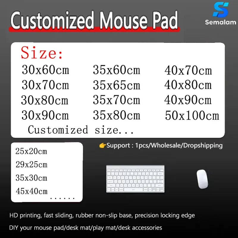 Maßgeschneiderte Mauspad HD-Druck große Spielmatte Gaming benutzerdefinierte Matte XXL-Größe Gamer Büro Mousepad OEM Logo Bulk Dropshipping Schreibtischunterlage