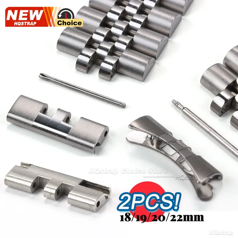 2 Stück flache Schnittstelle gebogenes Ende Edelstahl-Stecker 18 mm 19 mm 20 mm 22 mm für Jubilee-Uhrenreparaturwerkzeuge für Seiko SKX009/007