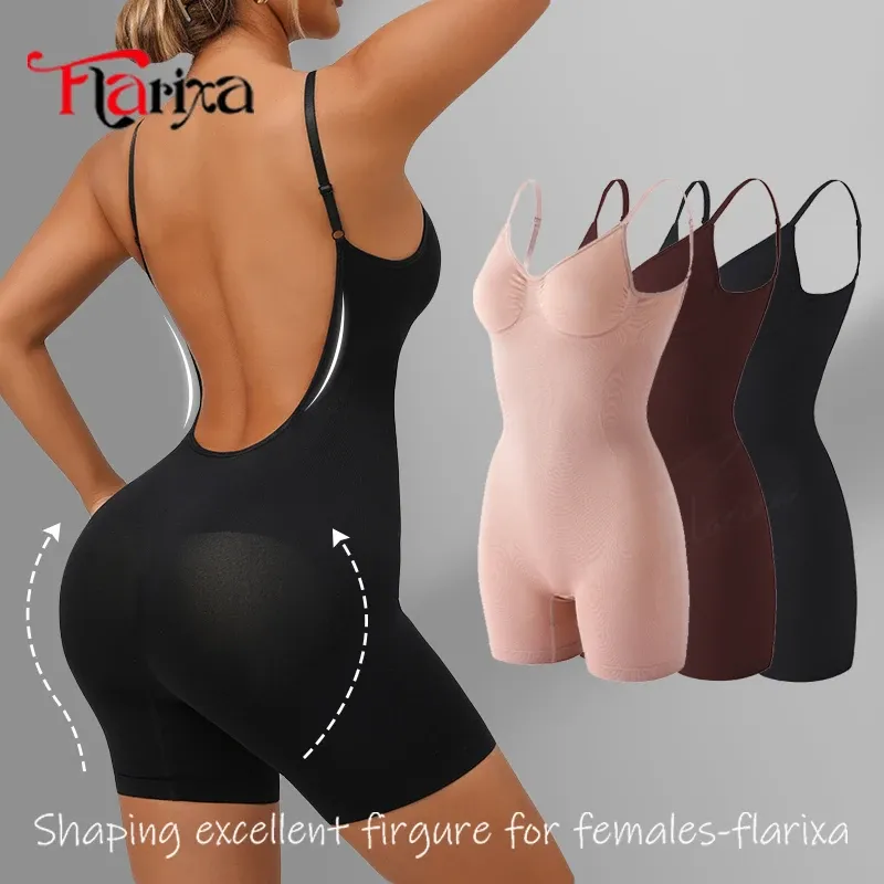 Flarixa Neue Low Back Shapewear Oberschenkel Shaper Nahtlose Bauch-steuer Korsett Full Body Shaper Backless Frauen Unterwäsche Hip Lift