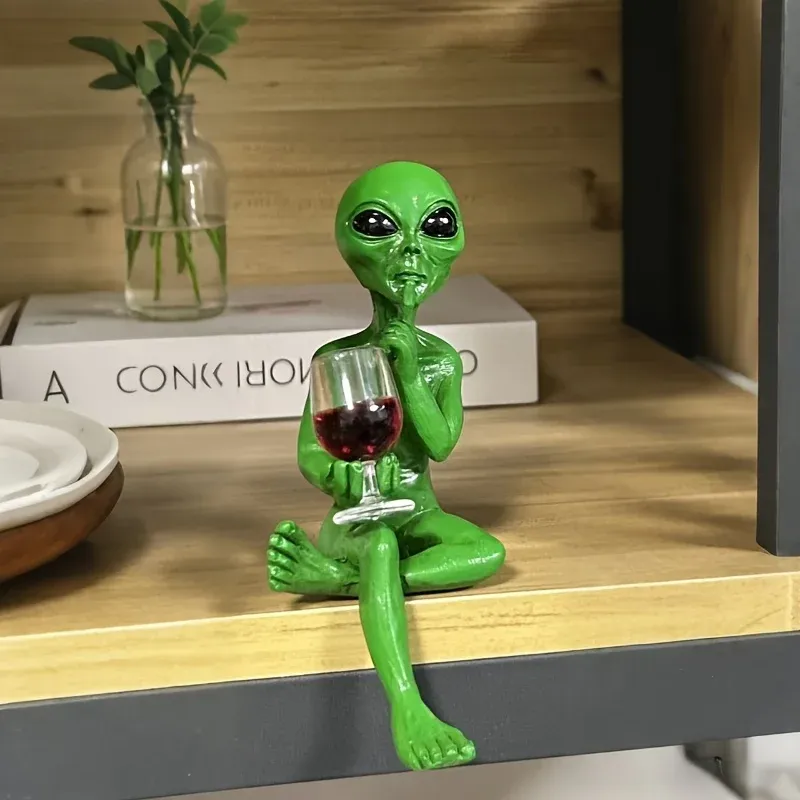 1-teilig, geeignet für Desktop-Bücherregale oder Weinschränke, ein Muss für Science-Fiction-Fans, Alien-Skulptur, Alien-Themen-Weinstatue, dekoratives Meisterwerk im Weltraum-Stil, Science-Fiction-Themen-Ornament, kreative Geschenkauswahl, Bücherregal, einzigartige Kunstwerke, exklusive Kunstwerke, feinierung, feinhandwerklich gefertiges Verzierung, feinheiten