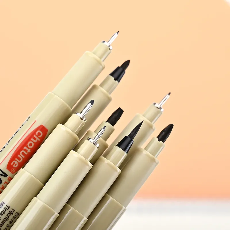 Pigment-Liner mit 12 Spitzen, Mikron-Tintenmarkierungsstift für Manga, Zeichnen, Skizzieren, Nadelstift, Hakenlinie, Stift, Skizzen-Briefpapier-Set, Kunstbedarf