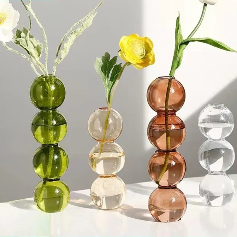Moderne einfache kreative Glasvase Homestay Blumengeschirr Dekoration Blase Vase Blumenarrangement Hydrokultur Kugel Glas