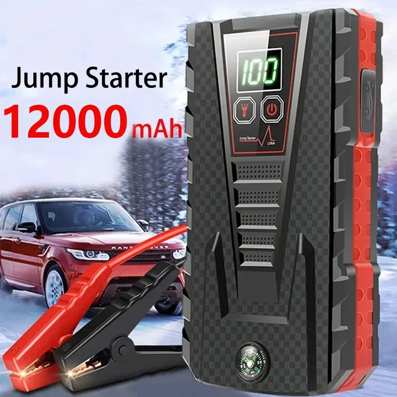 12000mAh Auto-Starthilfegerät 12V Leistungsstarke Tragbare Powerbank Kfz-Batterieladesystem Startunterstützung Auto-Booster