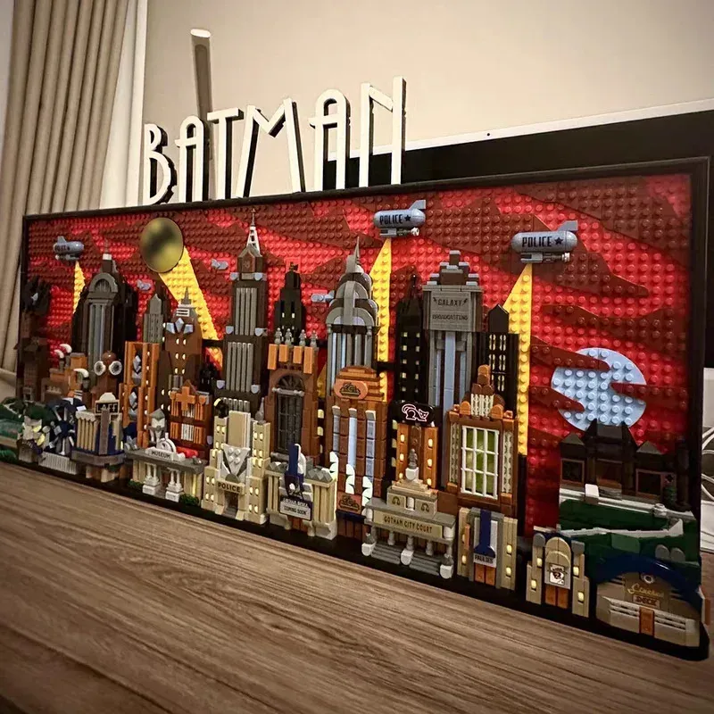 4210 stücke Superhero Serie Kreative Klassische Gebäude Gotham City Batman Junge Puzzle Montage Bausteine Spielzeug Geschenk 76271
