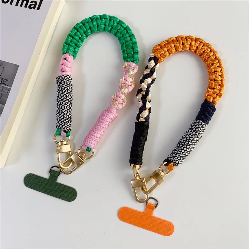 Starke Robuste Reine Hand Dicke Geflochtene Handy Seil Handtasche Anhänger Kurze Telefon Lanyard Kreative Handgelenk Strap Outdoor Kette