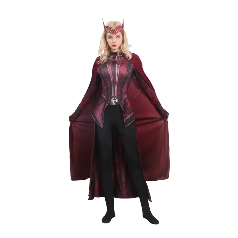 American Movie Witch Cosplay Kostüm Scarlet Rollenspiel Umhang Scarlet Wanda Strumpfhosen Comic Ausstellung Erwachsene Kinderanzug