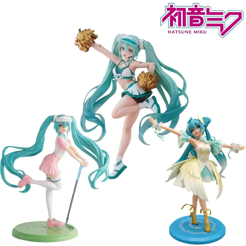 Heiße 18 cm Mode Hatsune Miku Anime Figur Cheerleader Hatsune Miku Action-figuren Kawaii Mädchen Figur PVC Sammlung Modell Spielzeug