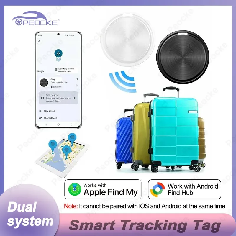 Intelligenter Gegenstandsortungs-Tracker Kompatibel mit Apple Find My & Google Find Hub für Schlüssel, Geldbörse, Gepäck, Funktioniert mit iPhone & Android
