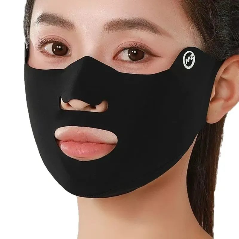 Neue atmungsaktive Eisseidenmaske, waschbar, staubdicht, Sonnenschutzmaske, Anti-UV-Reitgesichtsmaske, schützt die Ecken der Augen