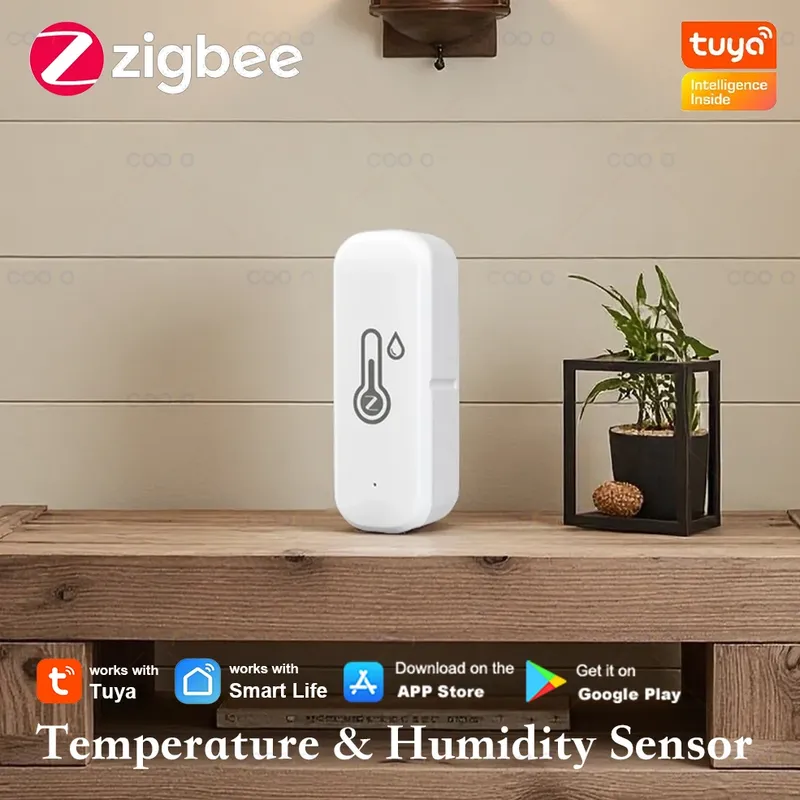 Zigbee 3.0 Temperatur-Feuchtigkeitssensor Smart Home Indoor Hygrometer App Remote Monitor funktioniert mit Tuya Smart Life